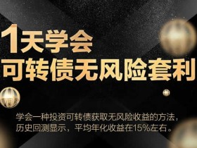 投资理财《24小时掌握可转债无风险套利》视频教程