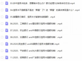 投资理财《信用卡提额攻略,教你实现提额小目标》视频教程