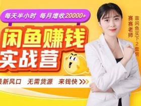 闲鱼赚钱实战营,一部手机无需货源,玩闲鱼轻松月入2万+