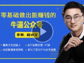 自媒体运营《零基础公众号运营副业赚钱项目》视频教程