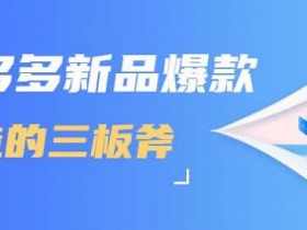 电商副业《拼多多新品爆款打造的三板斧》视频教程