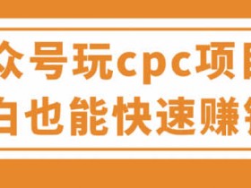副业教程《公众号cpc项目,小白也能快速赚钱》视频教程