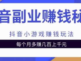 抖音副业项目《抖音小游戏赚钱项目,每月多赚1000+》视频教程