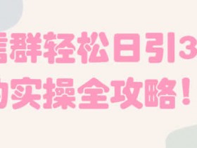 爆粉引流《微信群轻松日引300粉的实操全攻略》视频教程