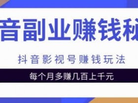 短视频项目《抖音影视号赚钱项目，每个月多赚1000+》视频教程