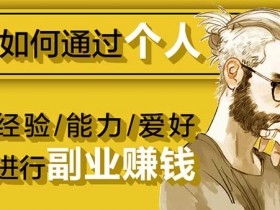 副业项目《如何通过个人经验/能力/爱好进行副业赚钱》视频教程