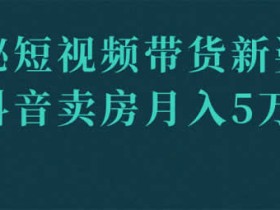 短视频副业《抖音买房月入50000+,教你短视频带货新方法》视频教程