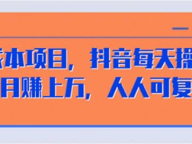 短视频副业《零成本抖音可复制项目,每天5分钟月入10000+》视频教程