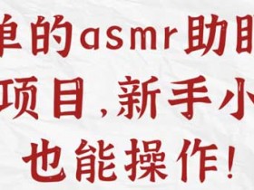 副业项目《简单的asmr助眠暴利项目，新手小白也能操作》