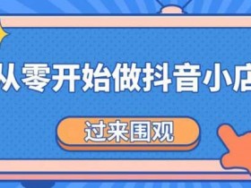 短视频教程《从零开始做抖音小店全攻略》图文教程