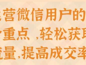 副业项目《运营微信用户的6个重点 》视频教程