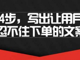 自媒体《4步写出让用户忍不住下单的文案》视频教程