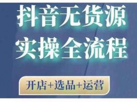 短视频副业《2021抖音无货源实操全流程》视频教程
