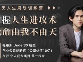 自我提升《21天人生规划训练营课程》视频教程