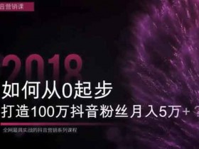 短视频《抖音运营从入门到精通课程》视频教程