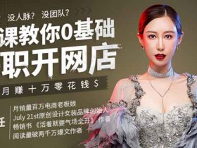 电商运营《教你0基础兼职开网店,月赚十万零花钱》视频教程