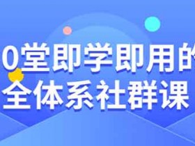 自媒体《即学即用的全体系社群课》视频教程