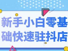 电商运营《抖音小店新手小白零基础快速入驻抖店100%开通》视频教程