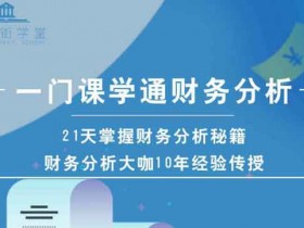 职业提升《一门课学通财务分析》视频教程