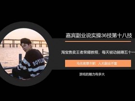 电商副业《淘宝售卖王者荣耀教程,躺赚500~100》视频教程