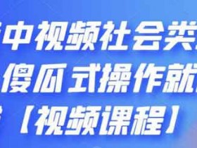 短视频《抖音中视频社会类玩法,傻瓜式操作就能赚钱》视频教程