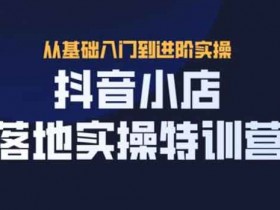 抖音副业《抖音小店落地实操特训营》视频教程