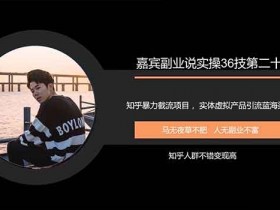 副业项目《知乎暴力截流项目,实体虚拟产品引流蓝海渠道暴力变现》视频教程