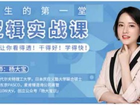 自我提升《人生的第一堂逻辑实战课》视频教程