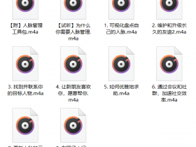 自我提升《怎样成为人脉管理的高手》音频教程