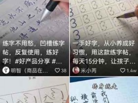 抖音副业：短视频练字帖项目，无门槛不出镜玩法拆解