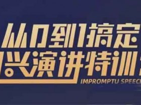 自我提升《从0到1搞定即兴演讲特训营》视频教程