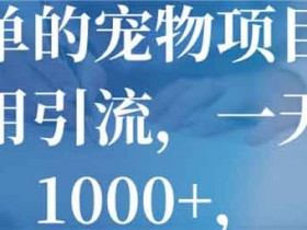 同城副业《简单的宠物项目,不用引流,日入1000+》视频教程