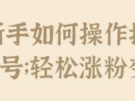 抖音短视频《教新手如何操作抖音文案号 轻松涨粉变现》视频教程