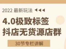抖音电商《2022抖店无货源店群,极致标签4.0盈利系统》视频教程