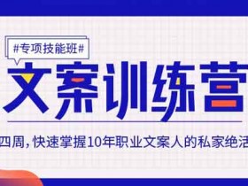 自媒体《4周文案训练营,快速掌握10年职业文案人的私家绝活》视频教程