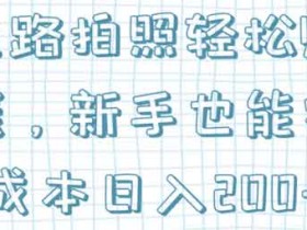副业兼职《走路拍照轻松赚钱,新手也能零成本日入200+》视频教程