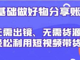 短视频带货副业《0基础做好物分享账号》视频教程