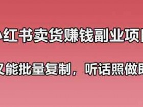小红书卖货副业攻略:简单可复制,可批量操作