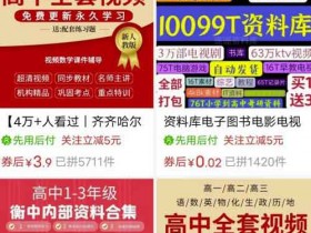 0成本虚拟资源细分副业,教你卖高中资料月入10000+