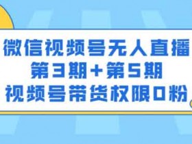 直播副业《微信视频号无人直播第3期+第5期》视频教程