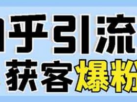 爆粉引流《知乎引流+无脑爆粉技术》视频教程