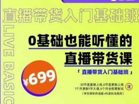 直播带货副业《0基础也能听懂的直播带货》视频教程