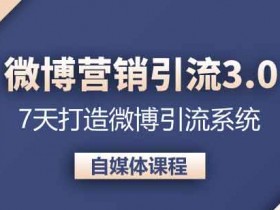 自媒体《微博营销引流系统3.0 0基础玩转微博营销》视频教程