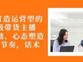 直播带货《从0-1打造运营型的带货主播》视频教程