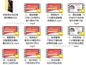 自媒体《网课变现特训营,0基础,0经验也能把知识变成钱》视频教程