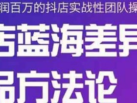 抖音运营《抖店终极蓝海差异化选品方法论》视频教程