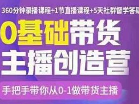 直播副业《0基础带货主播创造营》视频教程
