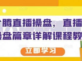 带货副业《直播带货操盘篇章详解》视频教程