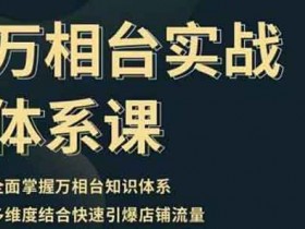 电商运营《万相台实战体系课,帮您全面掌握万相台知识体系》视频教程