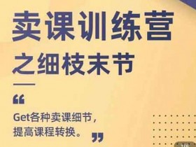 自媒体《卖课训练营之细枝末节》视频教程